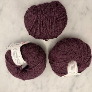 50% Wool 25% Alpaca 25% Mohair Purple 3 Gedifra Shetland Deluxe Lot of 3